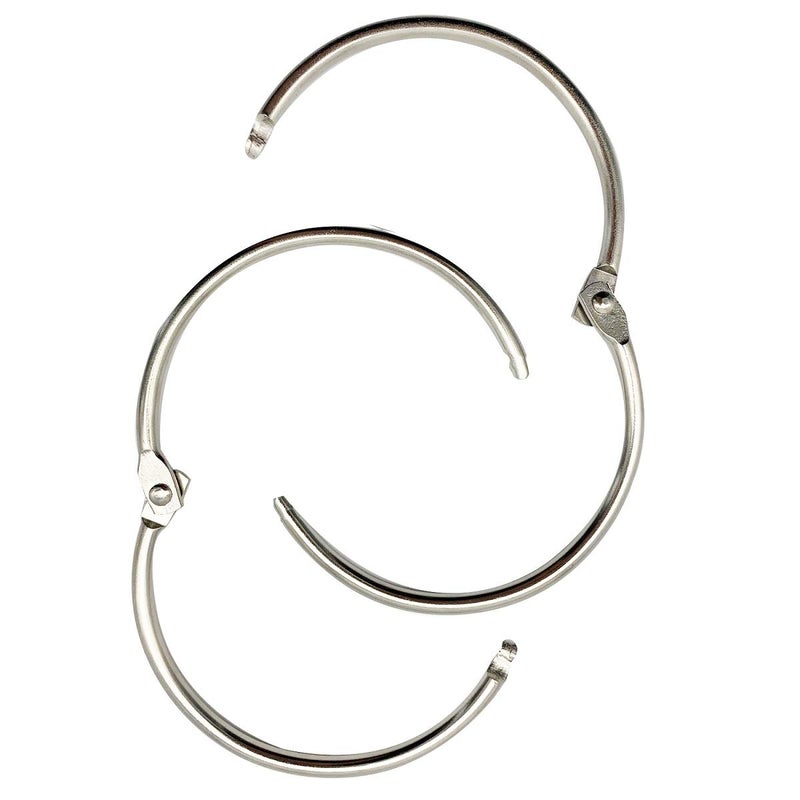 KTOJOY 2 Inch (15 Pack) Loose Leaf Binder Rings  Nickel Plated Steel Binder Rings Keychain Key Rings  Metal Book Rings Silver  for School  Home  or Office - Image 2